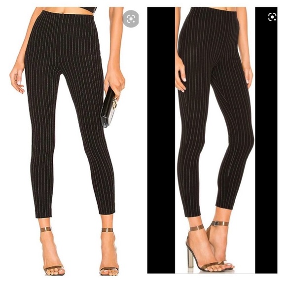 NBD Black Pinstripe Leggings Small High Waisted Revolve Business Casual Office - Picture 1 of 5